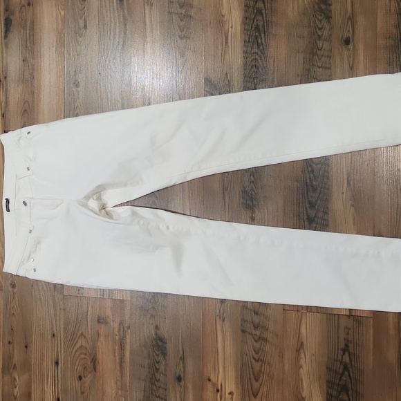 J.McLaughlin‎ Lexi 4-Way Stretch Denim Slim Leg Jeans Raw Beige Cream Size 6 - Picture 4 of 9